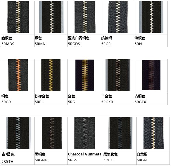 标准金属拉链